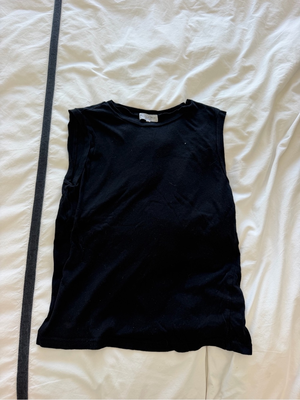 Michael Stars Black Ribbed Sleeveless Tank Top